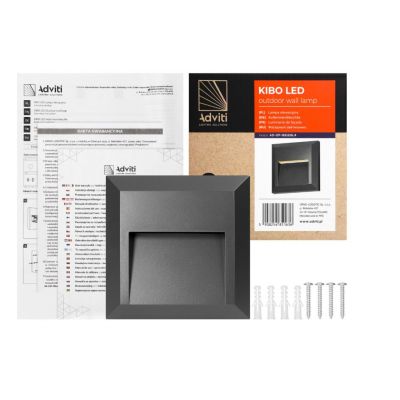 Lampa elewacyjna LED KIBO 1W 80lm IP65 4000K biała neutralna szary ORNO (AD-OP-6612GL4)